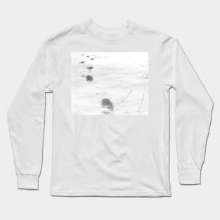 Footsteps in the snow, walking away, disappearing. Long Sleeve T-Shirt